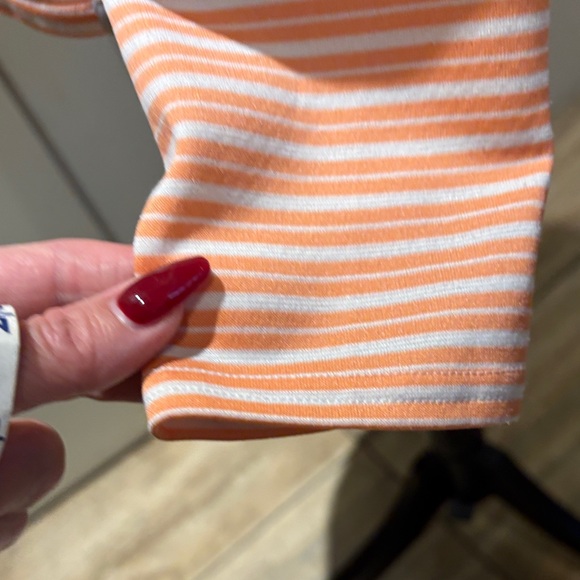 Patagonia striped Half-Zip Long Sleeve Top - Orange /White - Picture 6 of 9